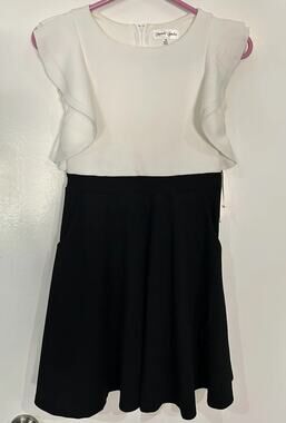 Emerald Sundae Girls Size 10 Ivory/Blk Dress NWT